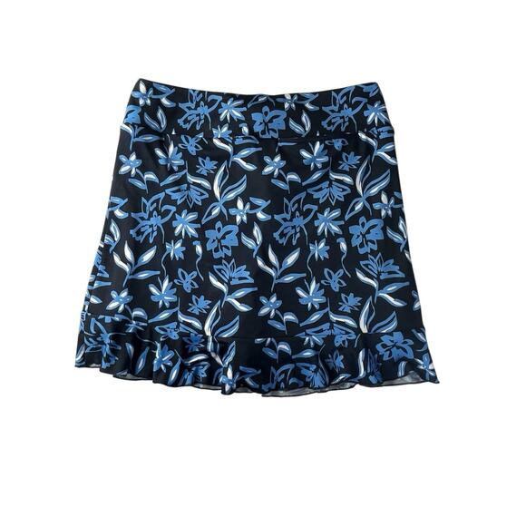 GOLFTINI Move-It Women XL 16" Pull-On Long Ruffle Tennis Golf Skort NAVY Floral - Picture 3 of 3